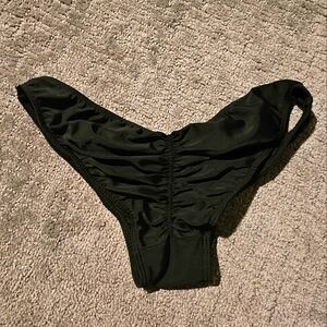 Black Ruched Bikini Bottom
